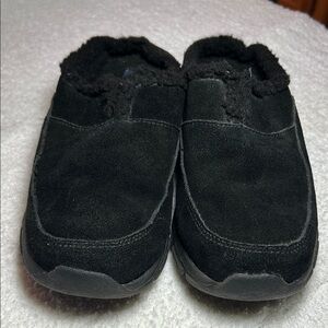 Lands' End Black Suede Mules